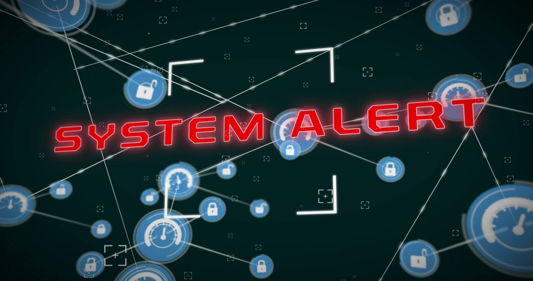 System Alert with Network Connections and Data Icons