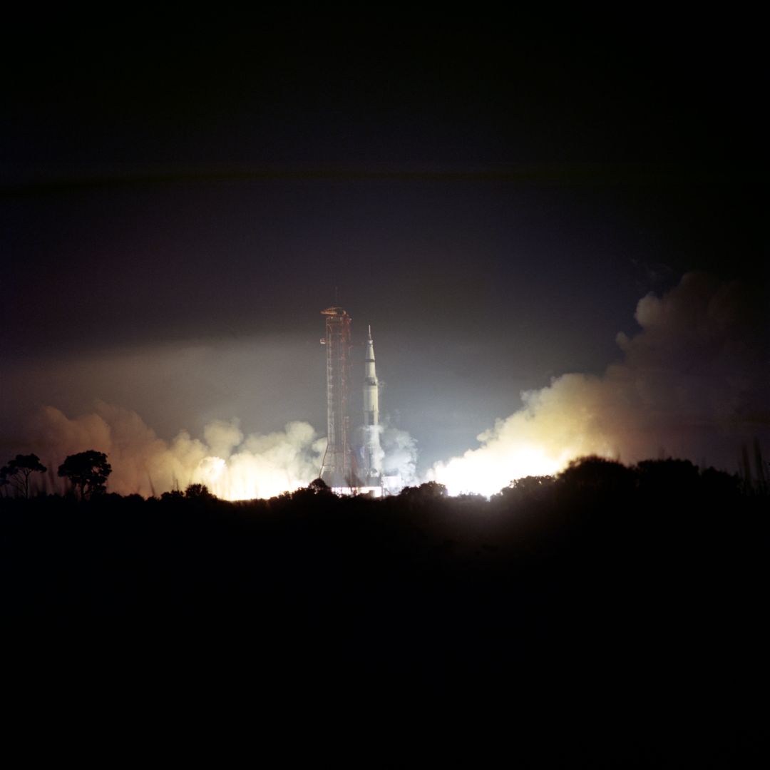 Apollo 17 Night Launch at Kennedy Space Center, December 7, 1972 - Free Images, Stock Photos and Pictures on Pikwizard.com