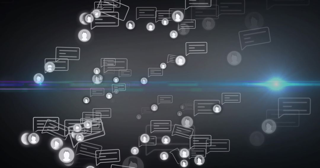 Futuristic Digital Communication with Chat Bubbles