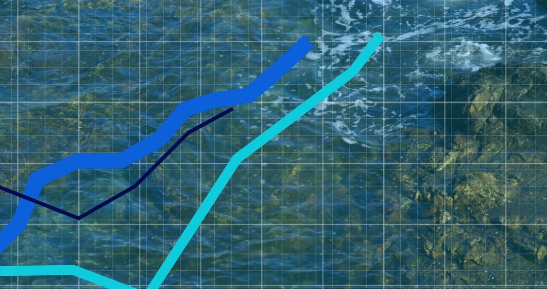 Financial Data Processing Over Seascape Background