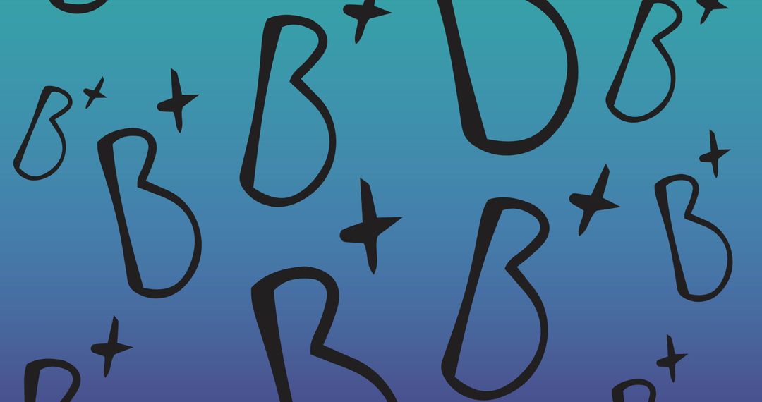 B Plus Grades on Gradient Blue Background Symbolizing Academic Success