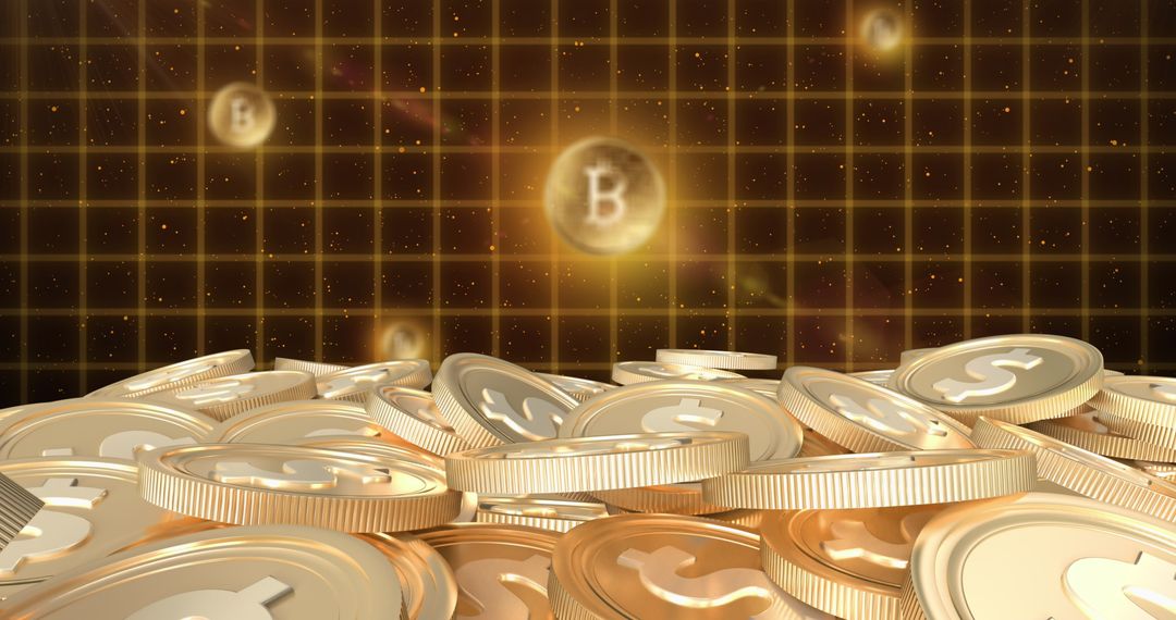 Digital Currency in Futuristic Space Network Background