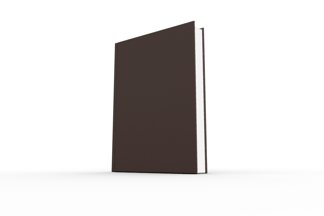 Transparent Brown Book with Copy Space on PNG Background