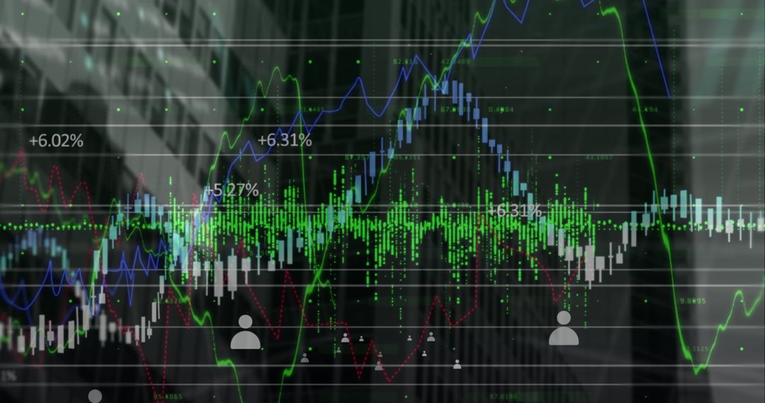Dynamic Financial Data with Overlaid Cityscape Interface
