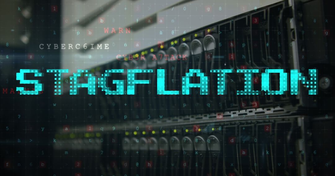 Digital Stagflation Concept in High-Tech Server Room Environment