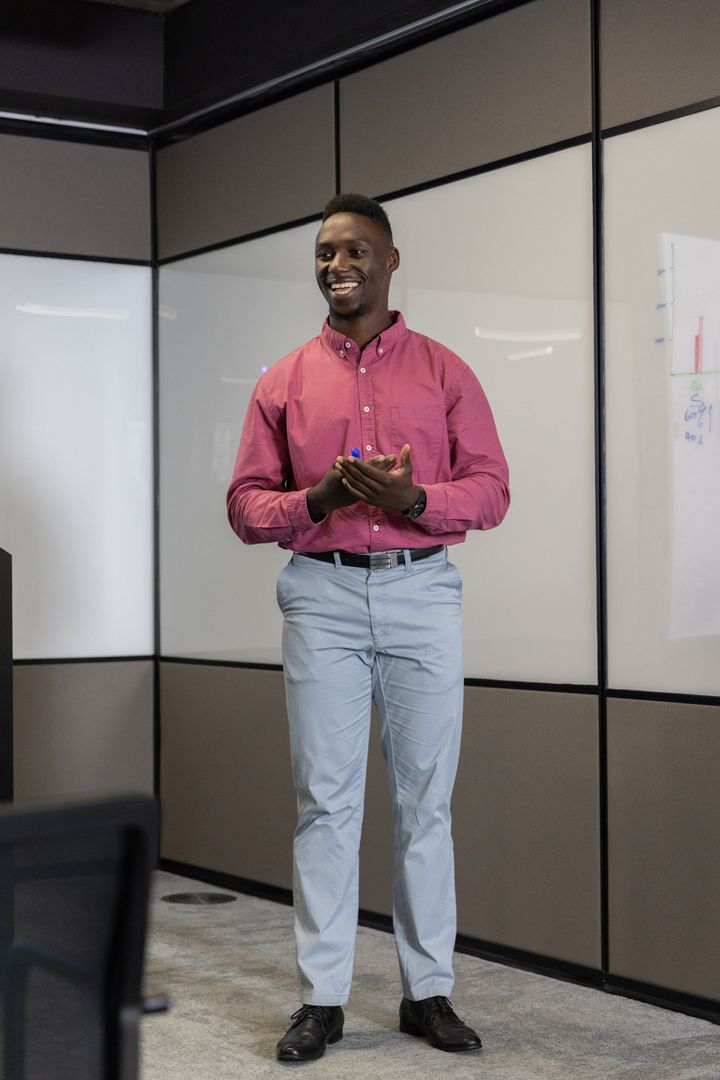 Confident Professional Presenting Business Strategy