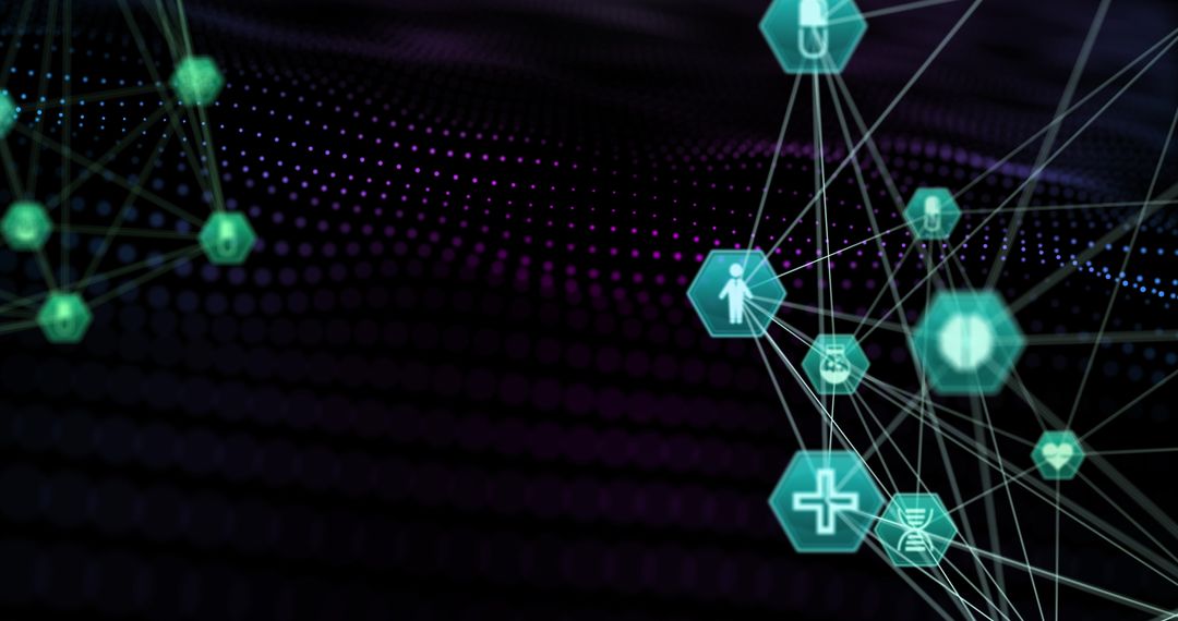 Digital Healthcare Network with Futuristic Medical Icons