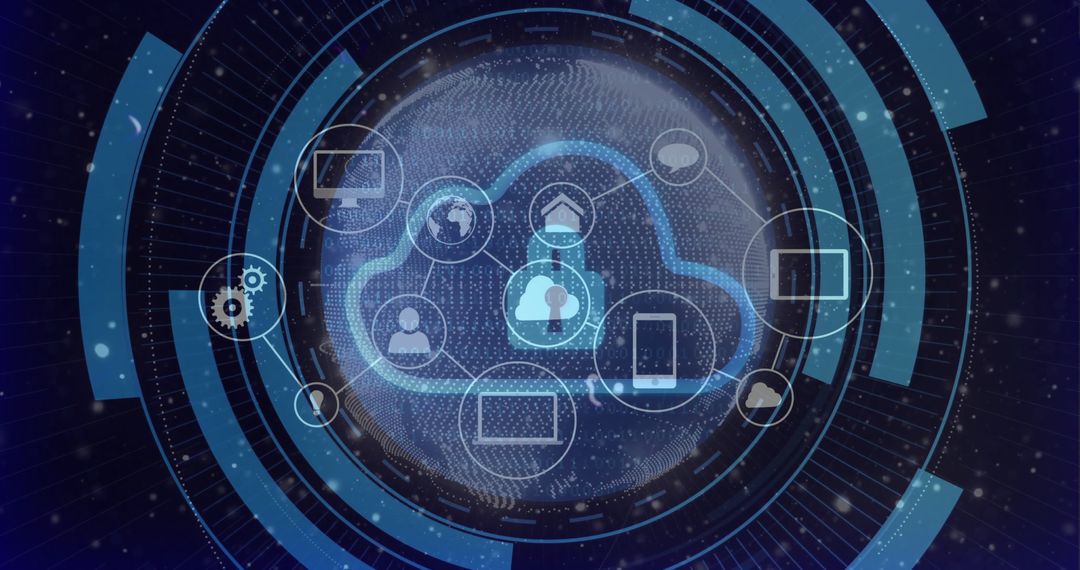 Secure Cloud Network with Connectivity Icons