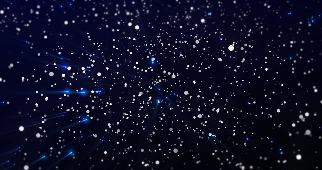 Futuristic Digital Particle Streams with Glowing Blue Light Trails