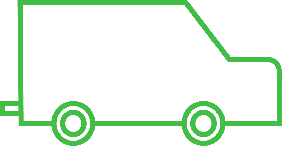 Simple Green Outline Car On Transparent Background