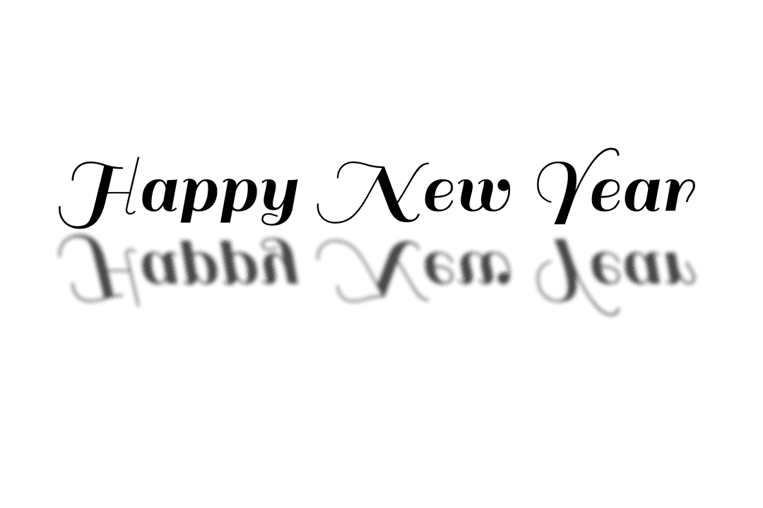 Happy New Year Text with Shadow Transparent Background