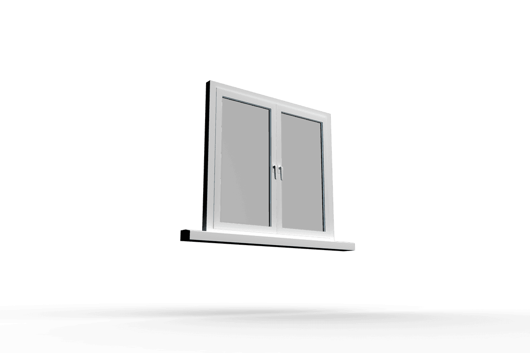 White Sliding Window Illustration on Transparent Background