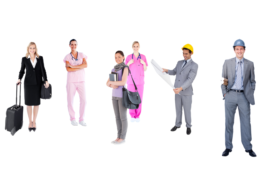 Diverse Professionals on Transparent Background PNG Format - Download Free Stock Images Pikwizard.com