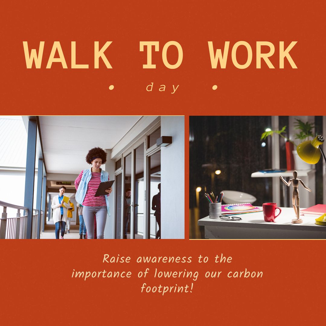 Walk to Work Day Promotion with Diverse Professionals