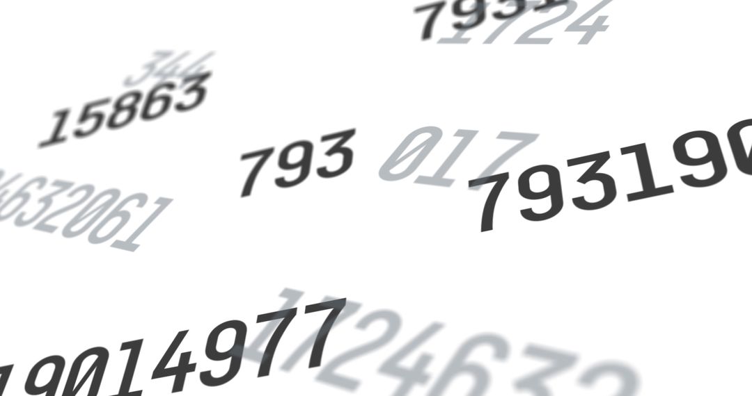 Abstract Visualization of Floating Numbers on White Background