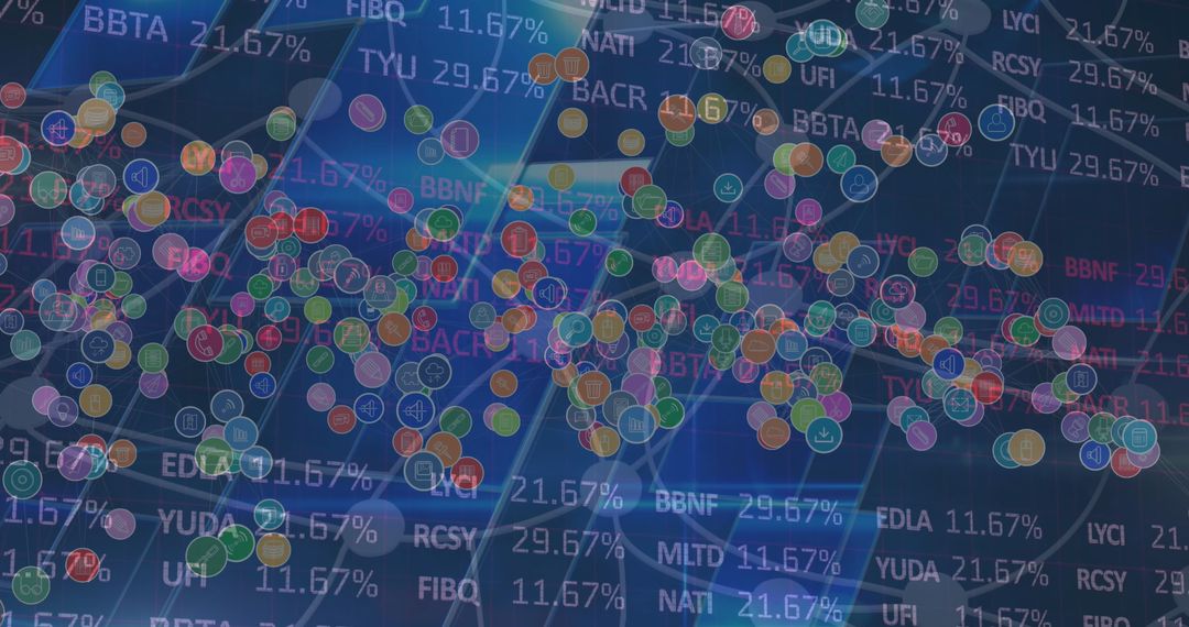Futuristic Financial Network with Interconnected Data Points