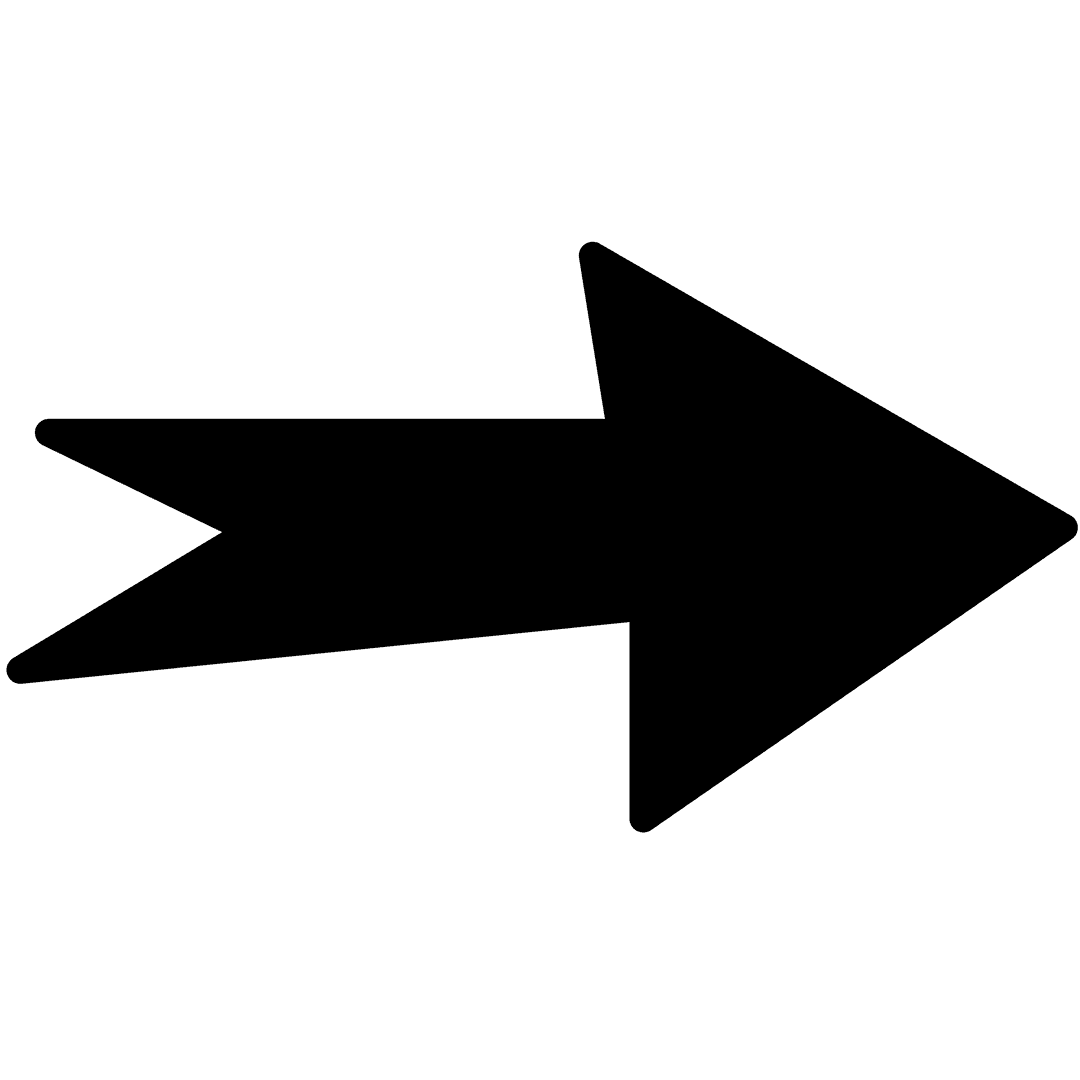 Black Direction Arrow on Transparent Background