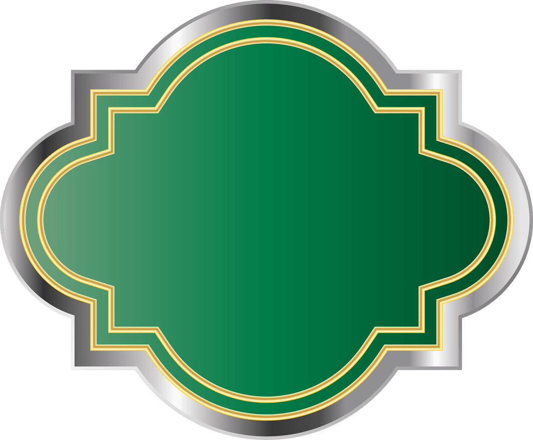 Abstract Green Shape with Copy Space on Transparent Background