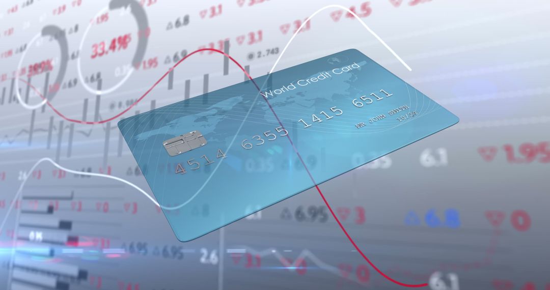 Global Financial Technology Concept with Credit Card
