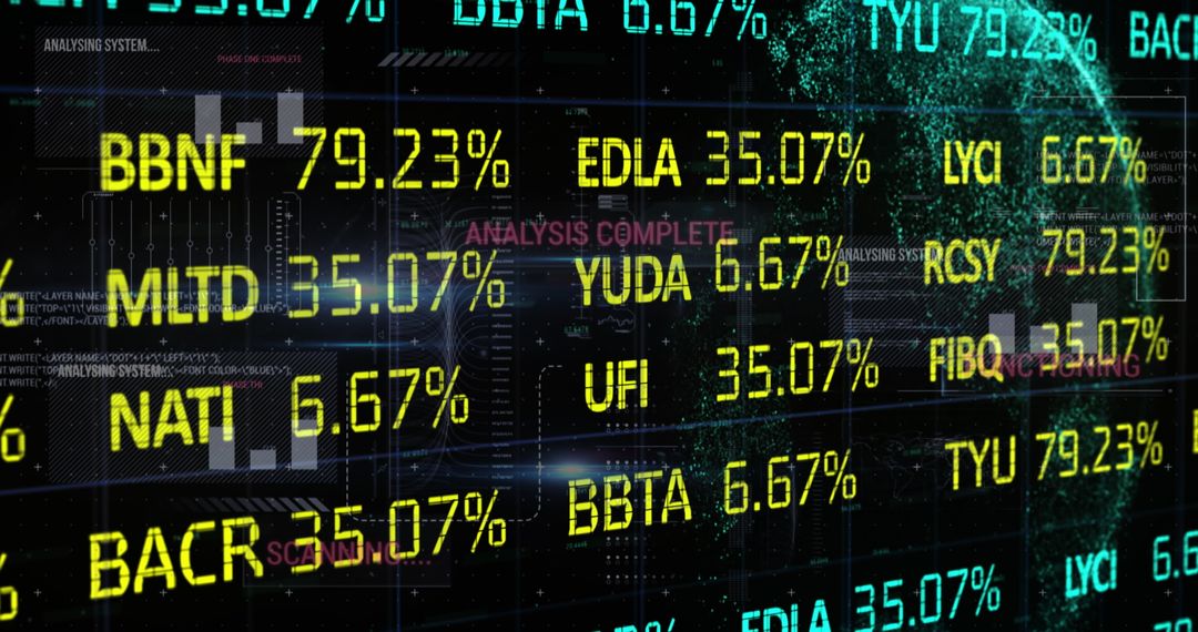 Digital Stock Market Trading Board with Global Financial Data