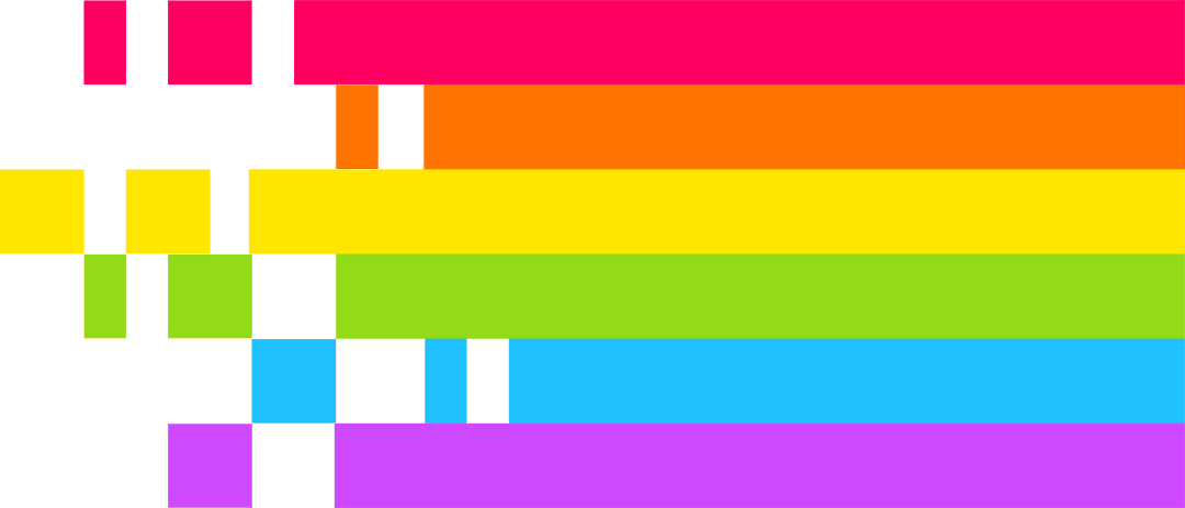 Vibrant Transparent Abstract Rainbow Bars