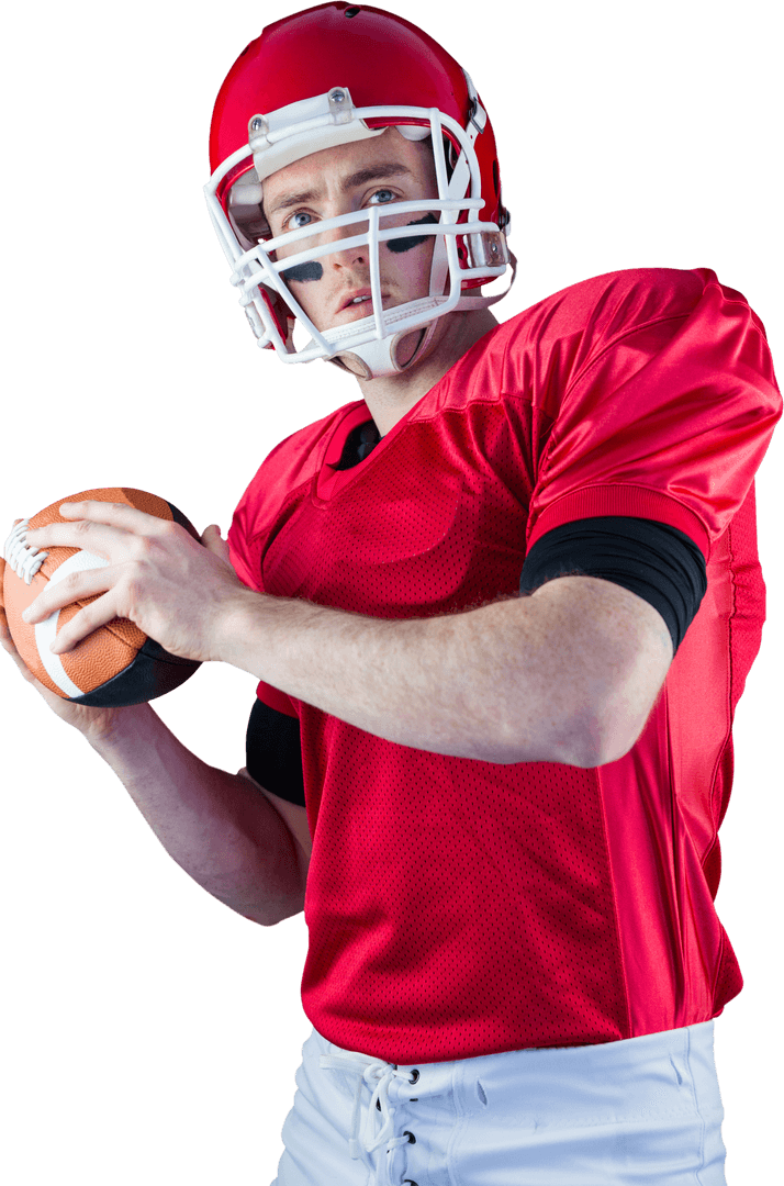 Transparent American Football Player Throwing Ball