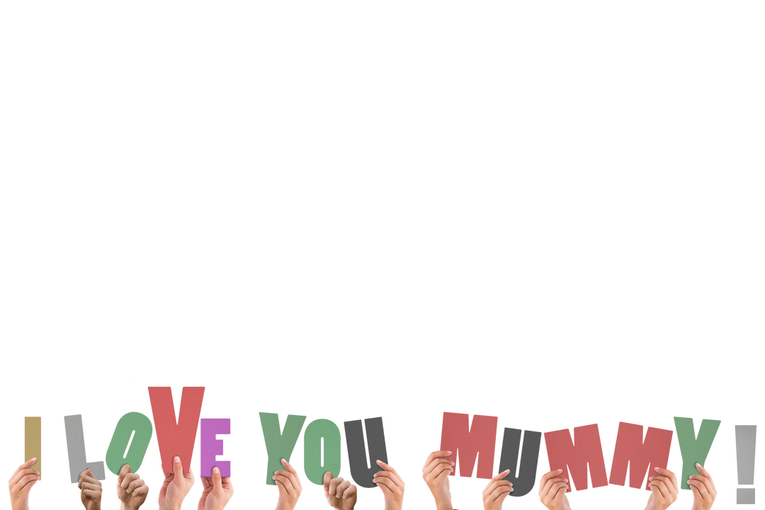 Transparent Hands Holding I Love You Mummy Message