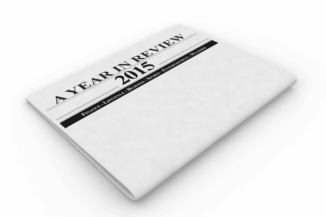 A Year in Review 2015 Newspaper on Transparent Background