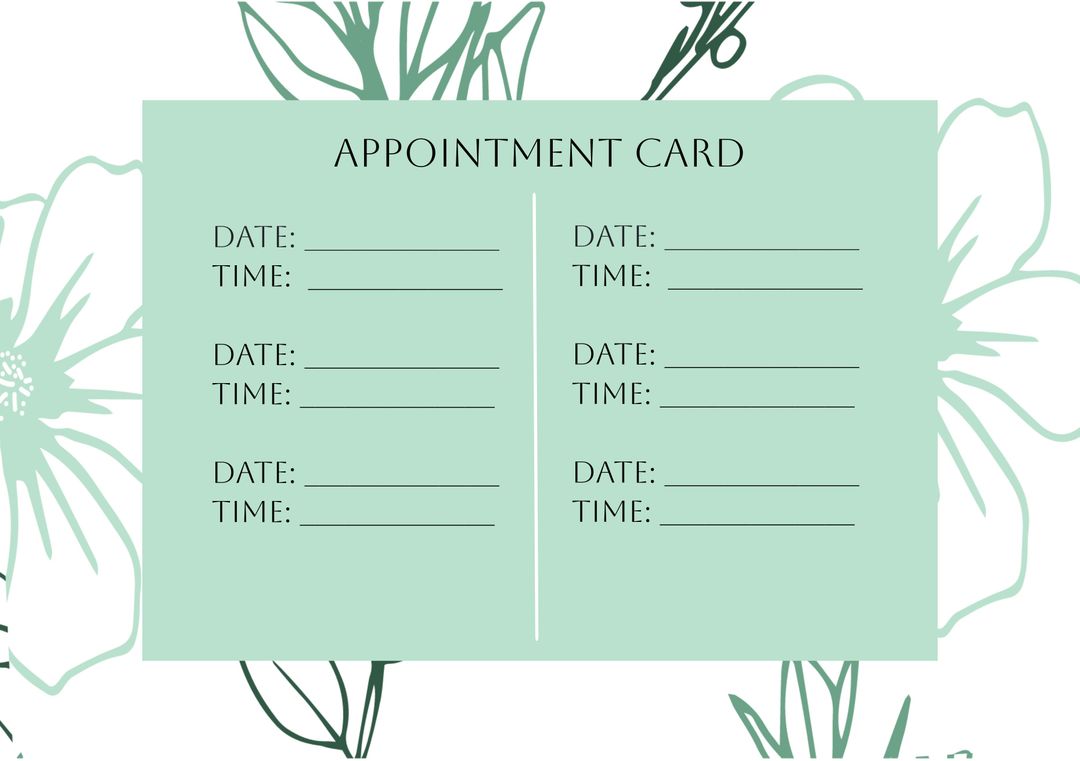 Elegant Floral Appointment Card Template with Abstract Patterns - Download Free Stock Templates Pikwizard.com