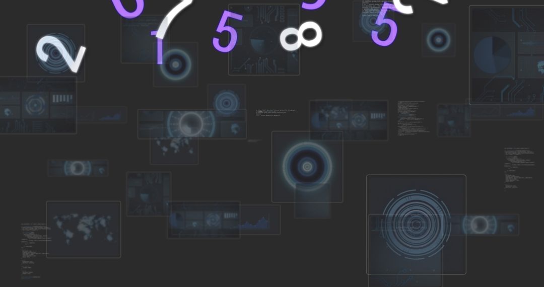 digital interface with data processing and abstract symbols - Free Images, Stock Photos and Pictures on Pikwizard.com