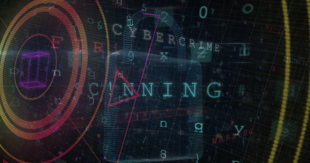Digital Security Concept with Lock and Data Visuals