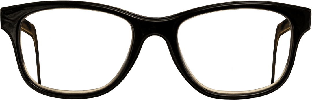 Black Eyeglasses on Transparent Background for Reading and Work