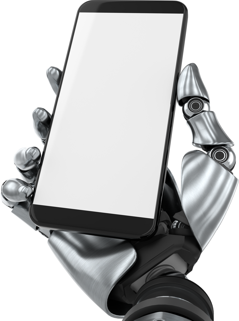 Digital Robotic Arm Holding Smartphone Transparent Background - Download Free Stock Images Pikwizard.com