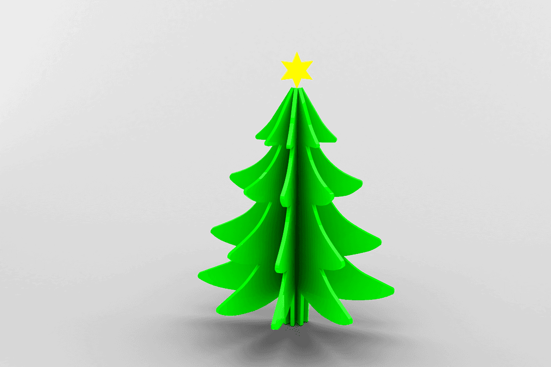 Transparent PNG of Festive Christmas Tree with Star Topper