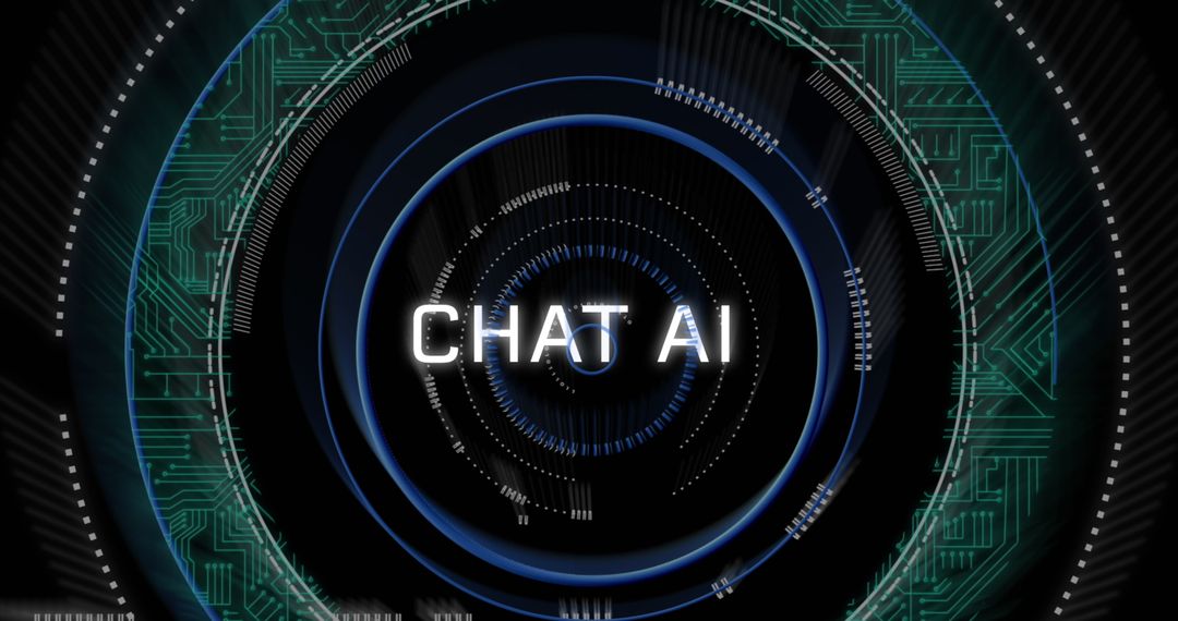Digital Chat AI with Futuristic Circuit Board Design