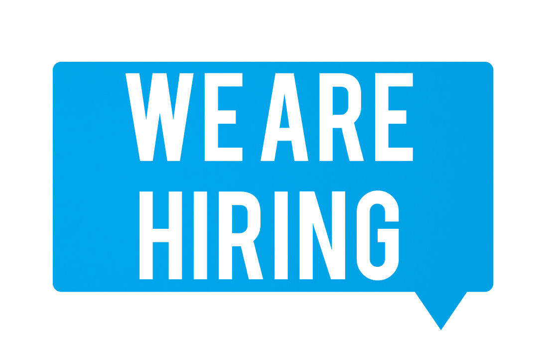 Transparent Blue We Are Hiring Speech Bubble Sign