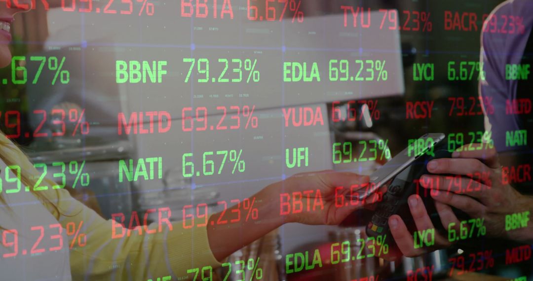 Financial Data Overlay with Mobile Payment Concept