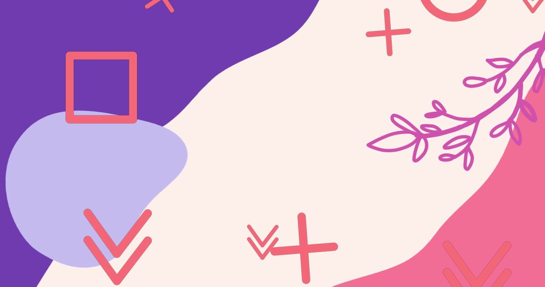 Abstract Geometric Shapes on Beige Background with Pastel Accents