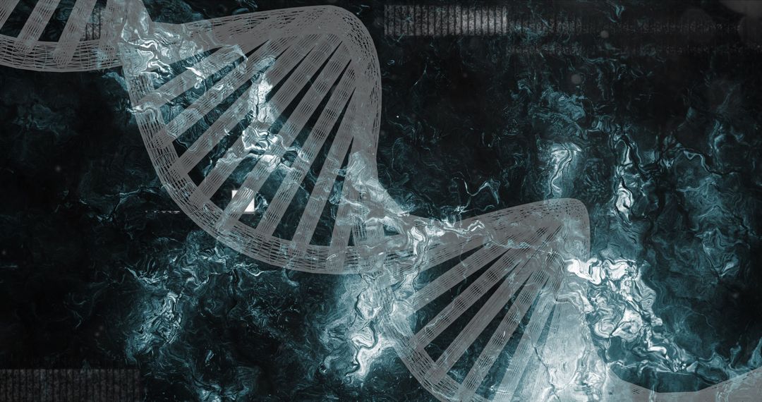 Abstract DNA Strand on Distinctive Dark Background
