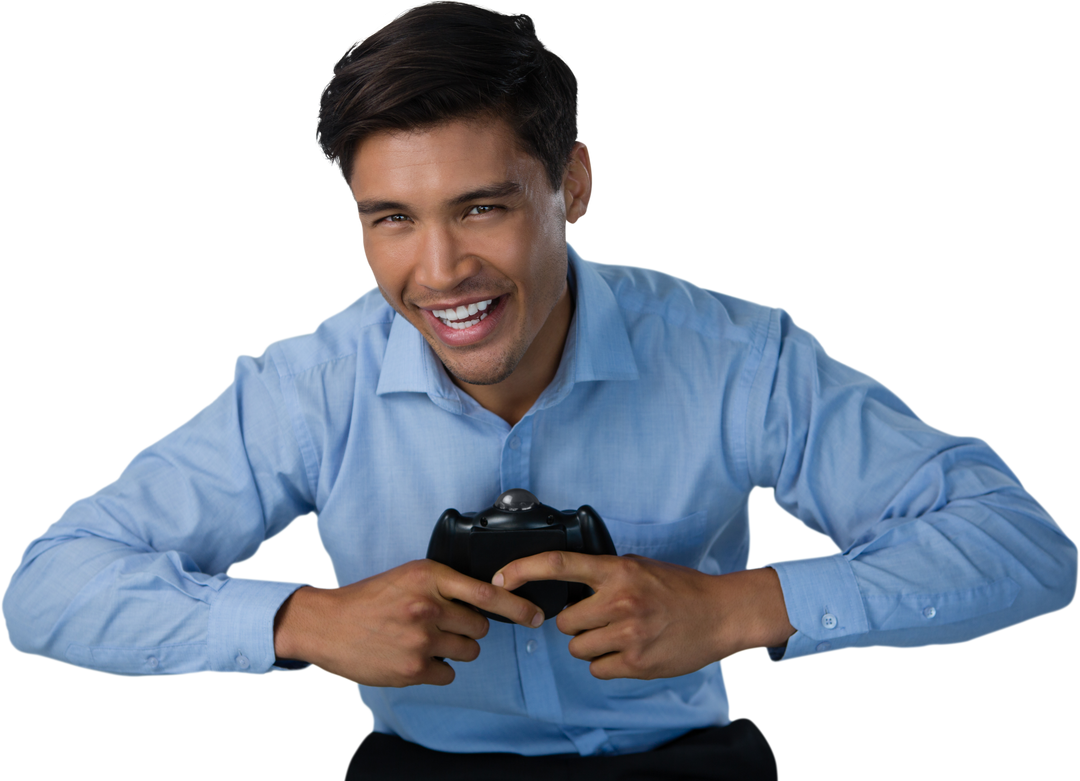 Transparent Portrayal of Happy Businessman Playing Video Game - Download Free Stock Images Pikwizard.com