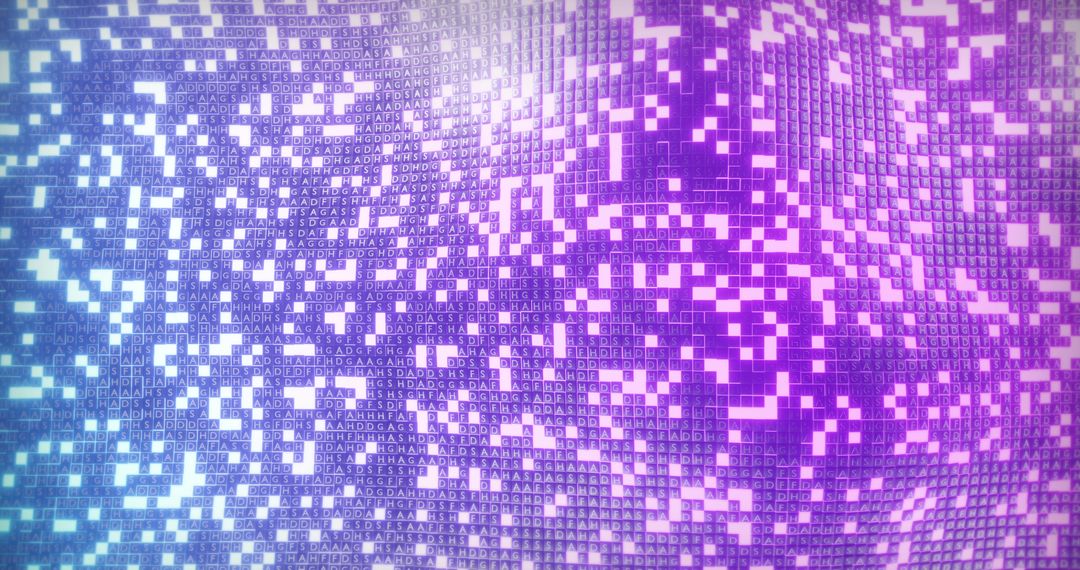 Abstract Pixelated Digital Interface Art in Purple Palette