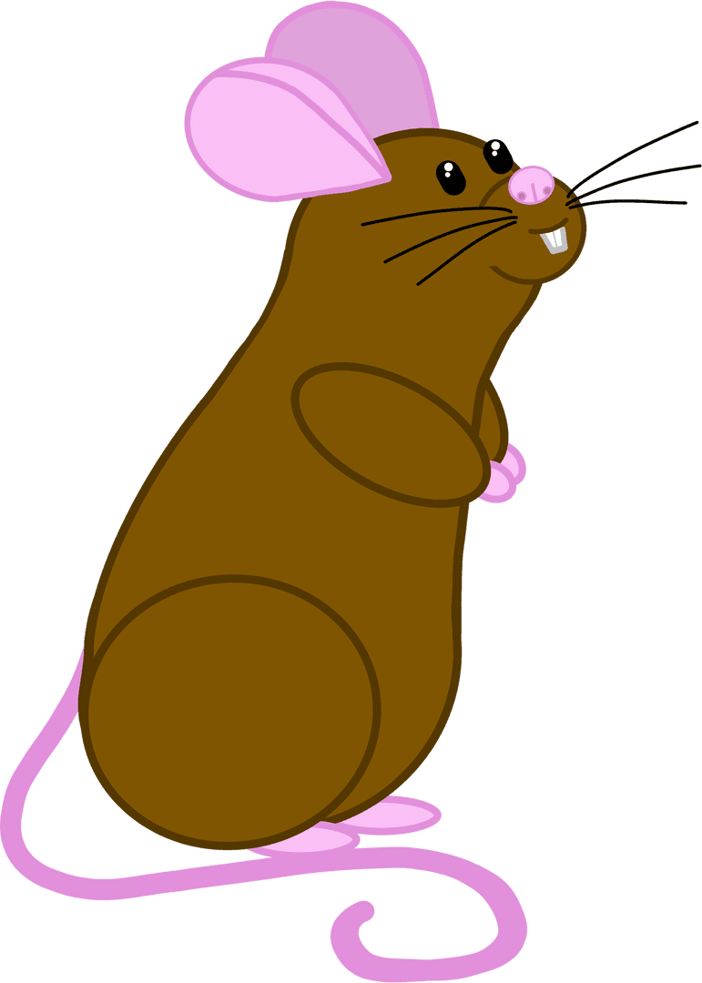 Cute Digital Mouse Illustration on Transparent Background