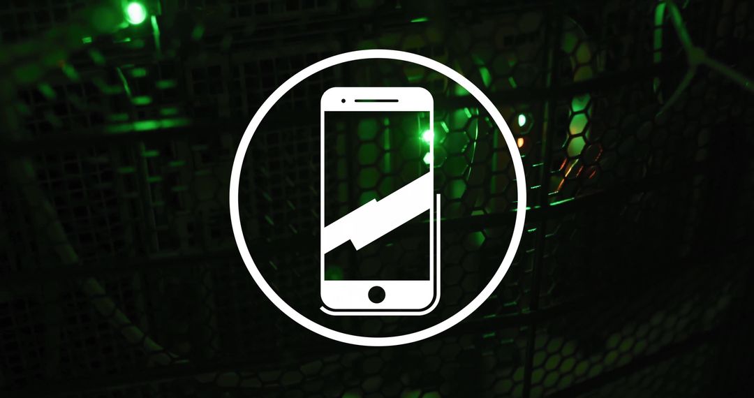 Smartphone Icon with Digital Data Processing Concept