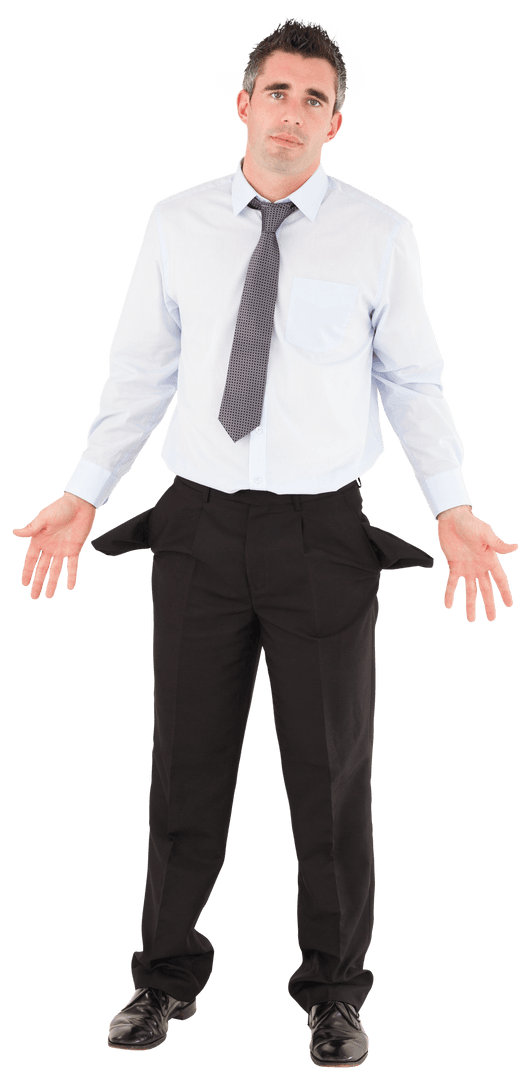 Transparent Businessman Showing Empty Pockets Symbolizing Financial Problems - Download Free Stock Images Pikwizard.com