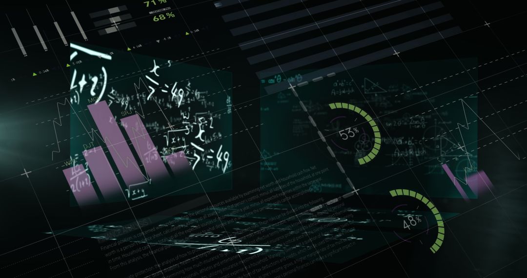 Data Analysis and Technology Screens with Mathematical Equations