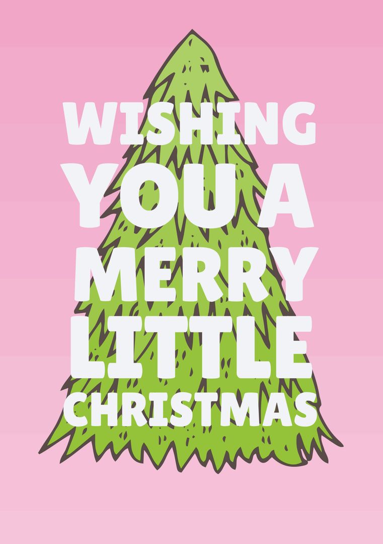 Whimsical Christmas Tree with Festive Greeting