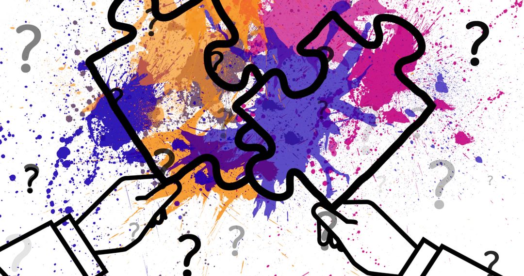 Creative Problem Solving with Puzzle Pieces and Colorful Background
