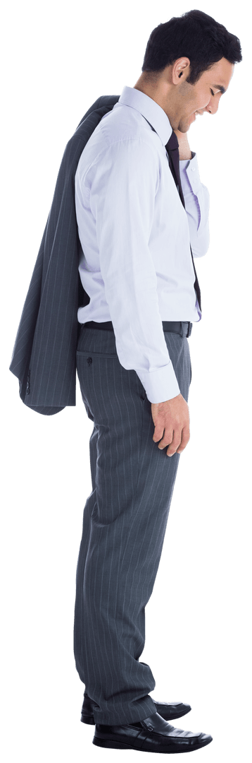 Happy Businessman in Suit on Transparent Background