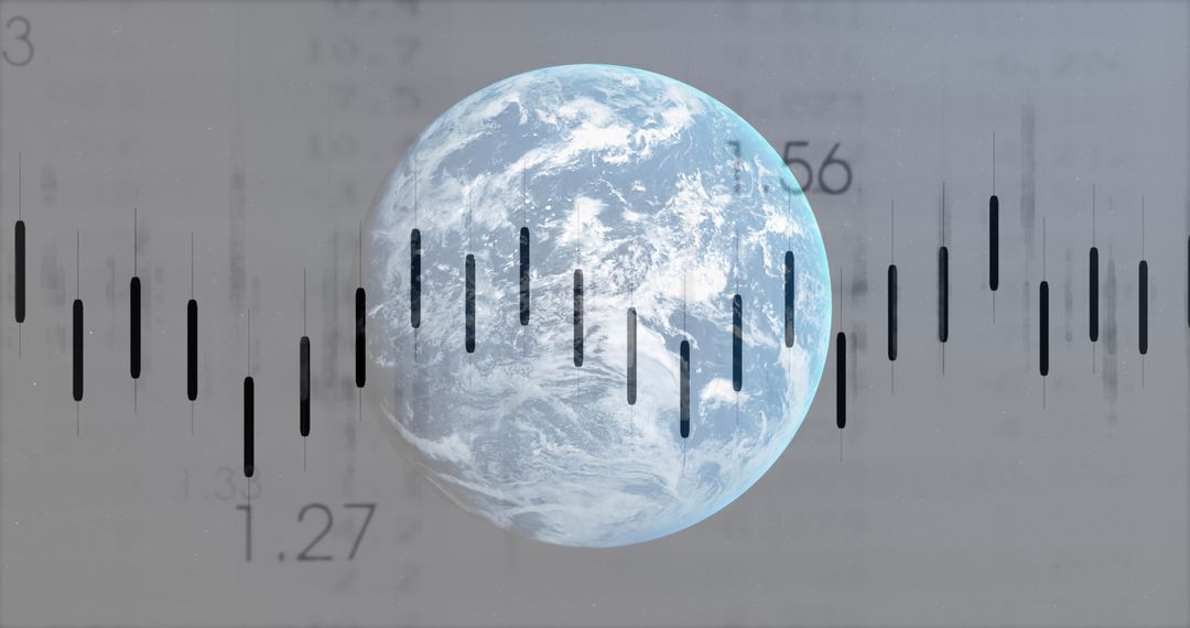 Global Financial Data Processing Concept with Earth Graphic