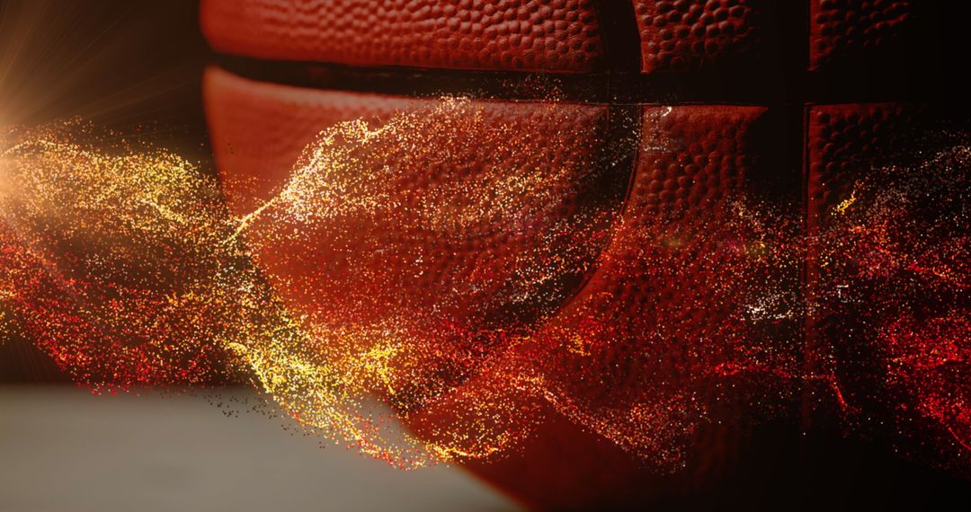 Dynamic Flow of Glowing Particles Over Basketball
